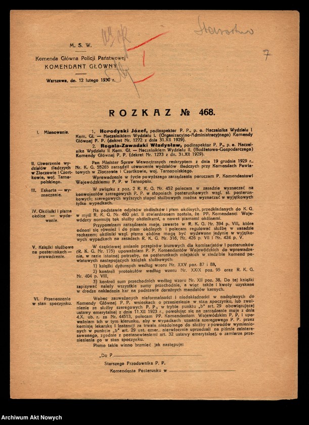 image.from.unit.number "[Rozkazy Komendanta Głównego Policji Państwowej.]"