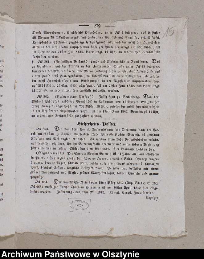 image.from.unit.number "1. Predikte im Jahre 1728 /Bruchstück/ 2.Amtsblätter pro 1842-1848 3. Lieder, Couplete usw. nach d. 1871 J. 4. Zeitungsausschnitte 1932"