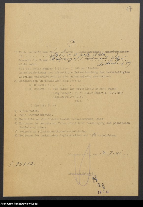 Obraz 19 z jednostki "Dom Handlowo-Komisowy- Aron Helpern, Szlama Zelman Diament- komis i przedstawicielstwo firm- Rygawar sp. akc. Piast sp. akc. oraz inne tranzakcje handlowe"