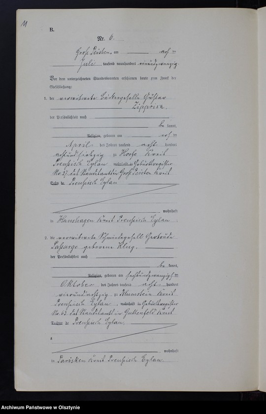 image.from.unit.number "Heiraths-Neben-Register Nr 1 - 16 [ Księga małżeństw - wtóropis ]"