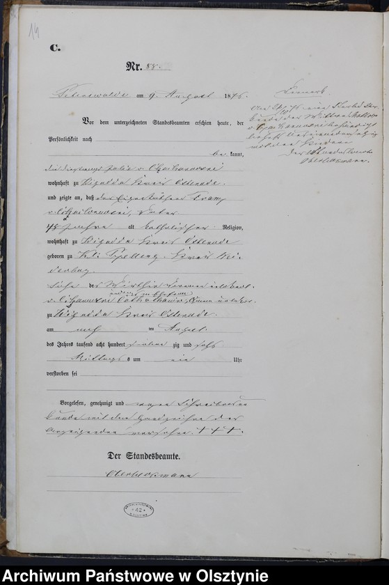 image.from.unit.number "Sterbe-Haupt-Register Tom I,Nr 75 - 140"