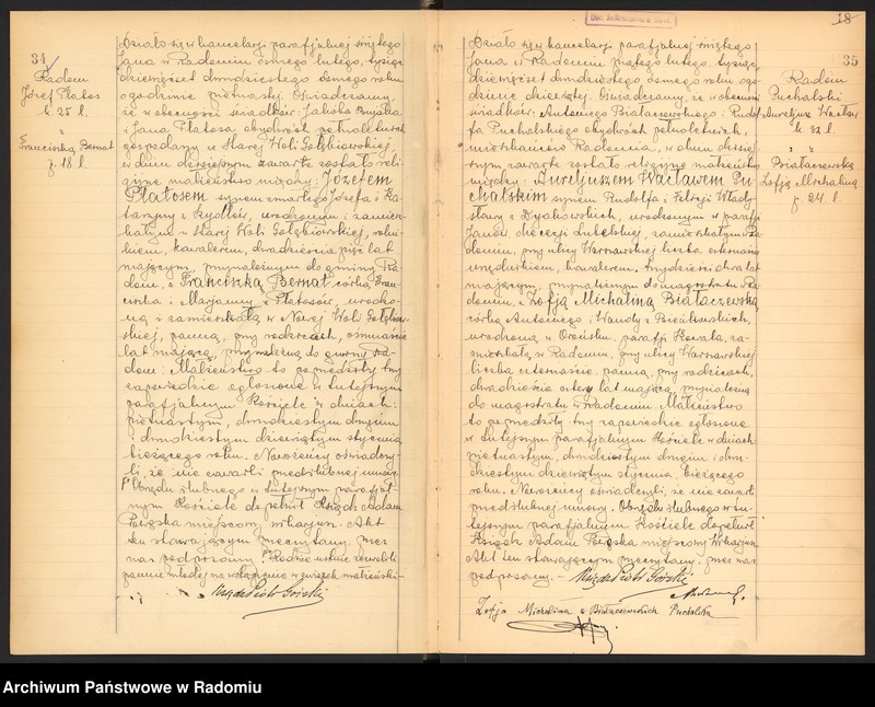 Obraz 20 z jednostki "[Duplikat akt zaślubionych parafii św. Jana w Radomiu za 1928 r.]"