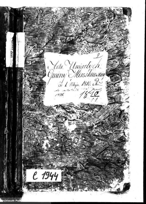 Obraz 4 z jednostki "Akta Umarłych Gminy Mirosławskiey od 1 Maja 1810 Ru"