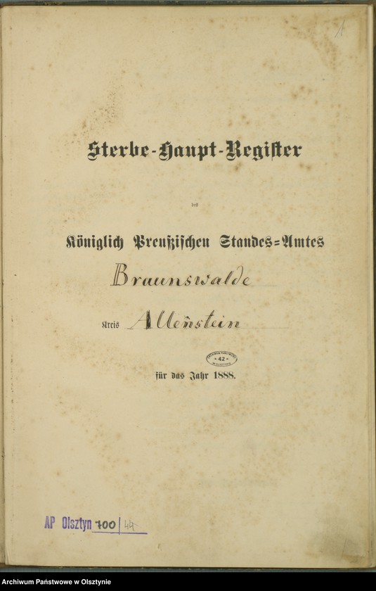 image.from.unit.number "Sterbe-Haupt-Register Nr 1 - 46"