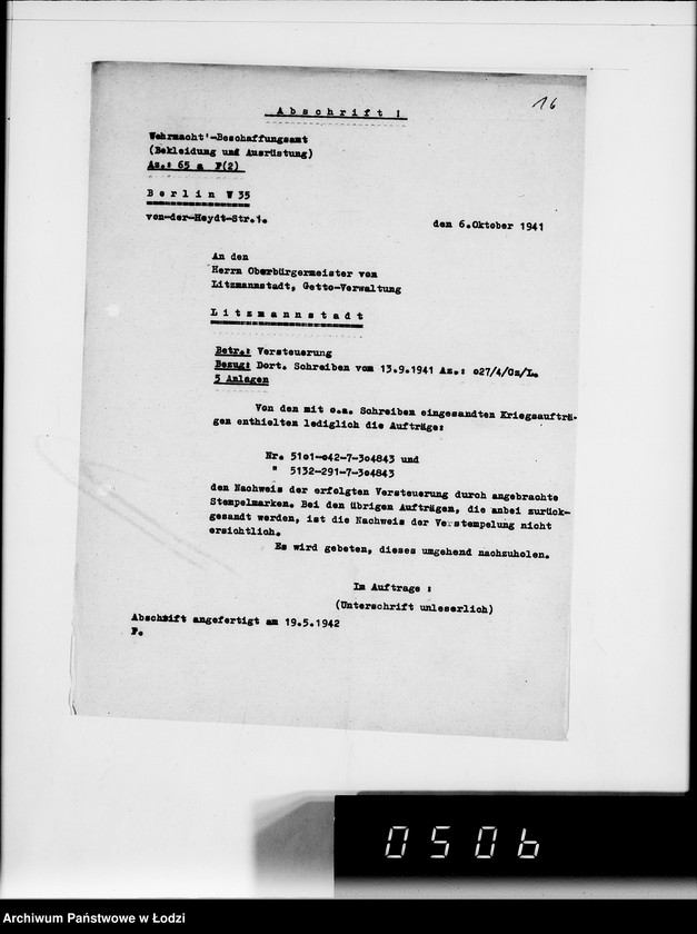 Obraz 20 z jednostki "Kriegsauftrag 5148-723-7-304843 Abzeichen f.Marine 15"