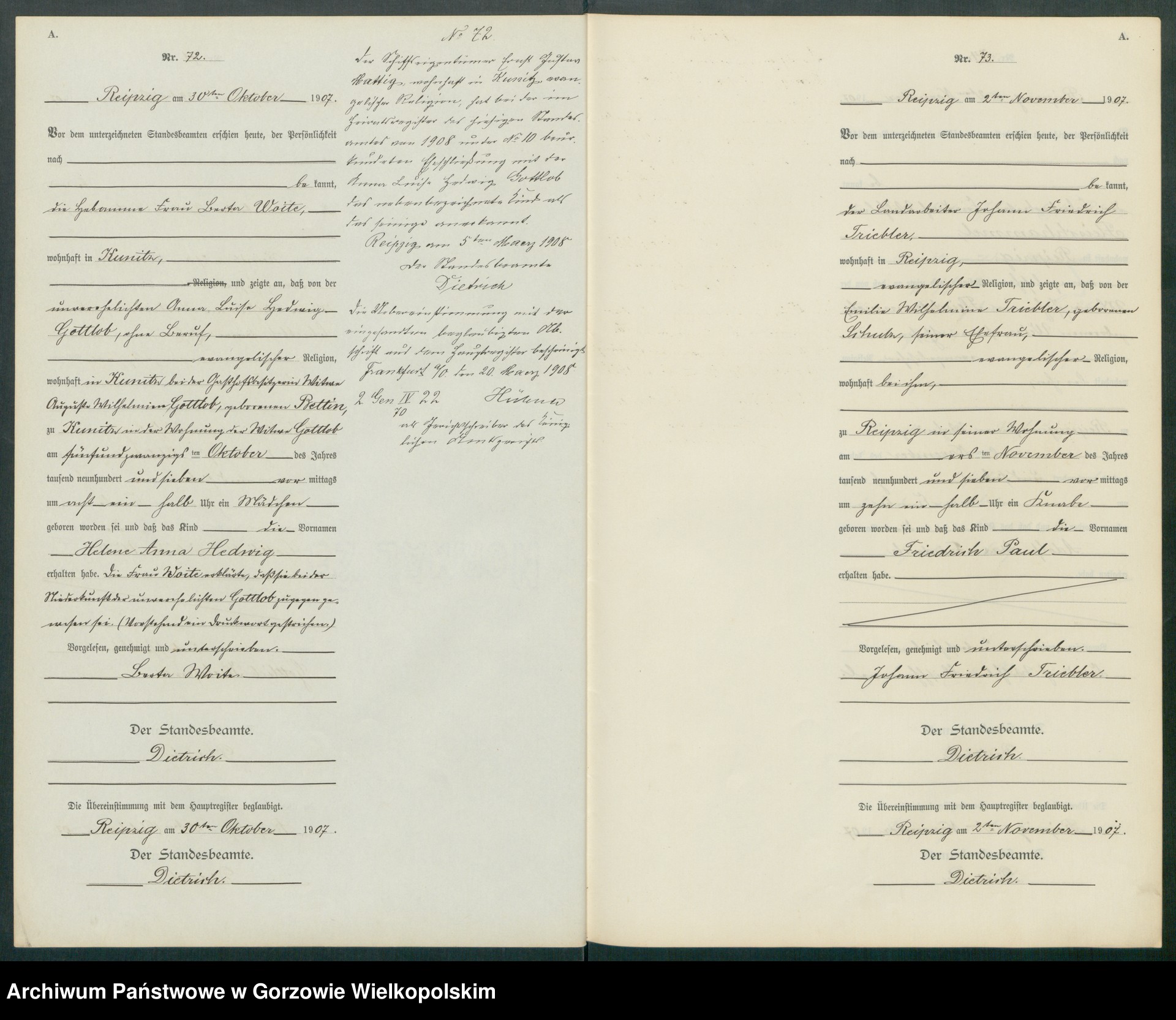 Skan z jednostki: Geburts Register