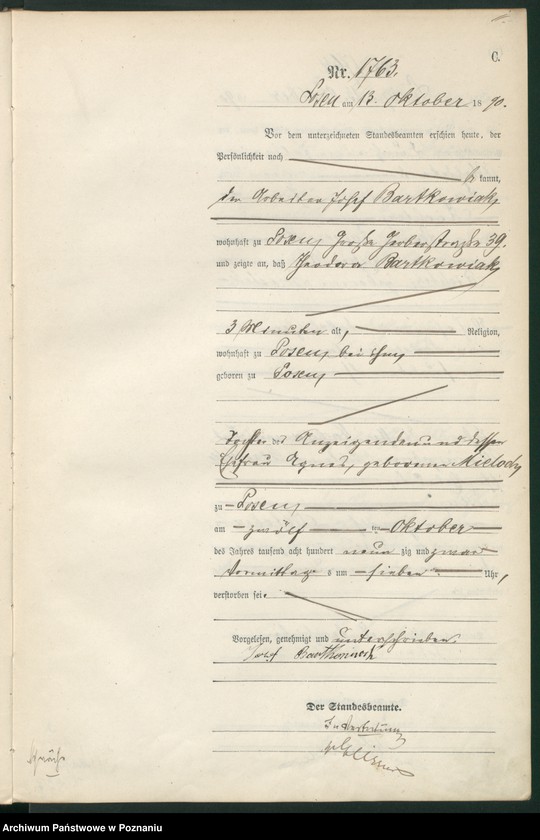 Obraz 14 z jednostki "Księga zgonów t. V"