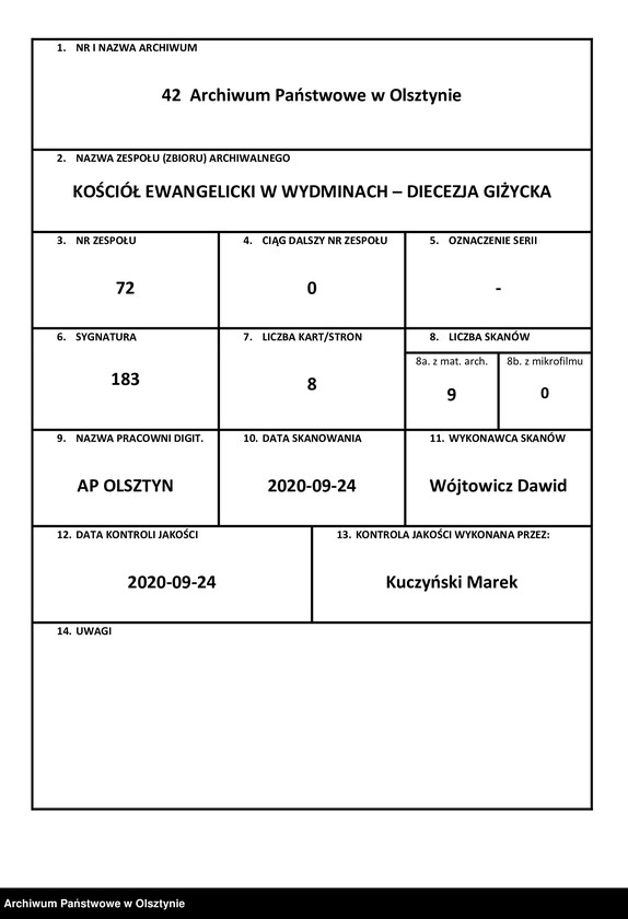 image.from.unit.number "Armen Cassen Rechnung des Widminnschen Kirchspiels"