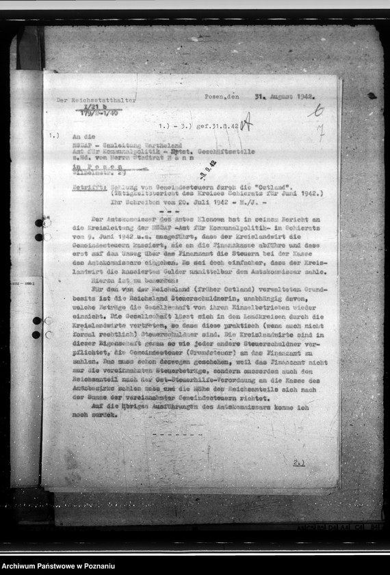 Obraz 11 z jednostki "Tätigkeitsberichte des Landrats des Kreises Schieratz über gemeindliche Finanz- und Steuerpolitik, sowie die Volkspflegekosten und Massnahmen auf dem Gebiete der Volkspflege"