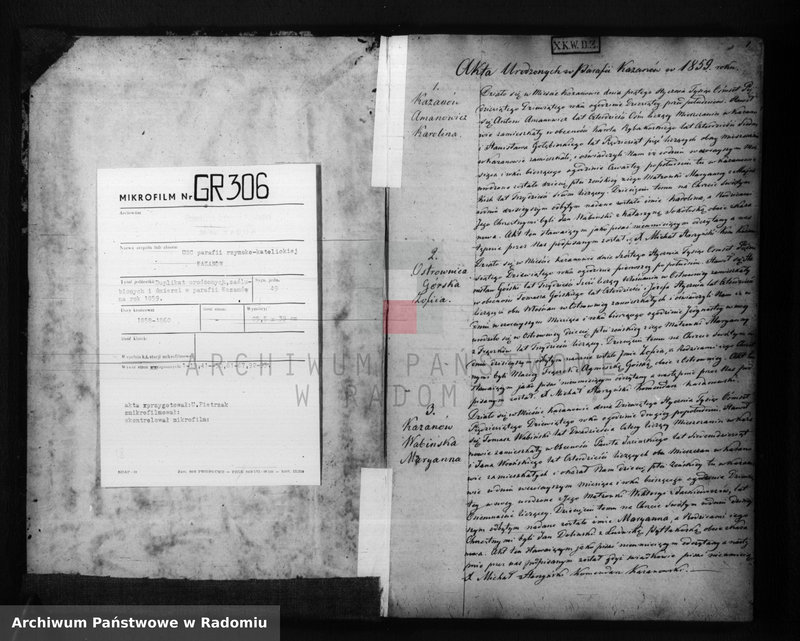 Obraz 3 z jednostki "Duplikat urodzonych, zaślubionych i śmierci w parafii Kazanów na rok 1859"