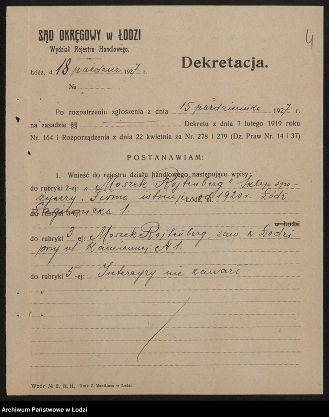 Obraz 6 z jednostki "Moszek Rojtenberg- sklep spożywczy"