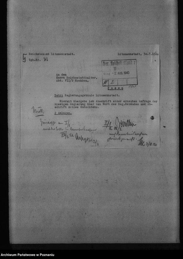 Obraz 14 z jednostki "Regierungsgebäude in Litzmannstadt - Łódź"