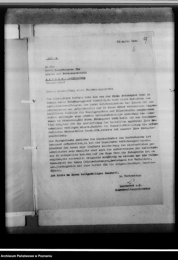 Obraz 9 z jednostki "[Korespondencja w sprawie mikrofilmowania ksiąg kościelnych]"