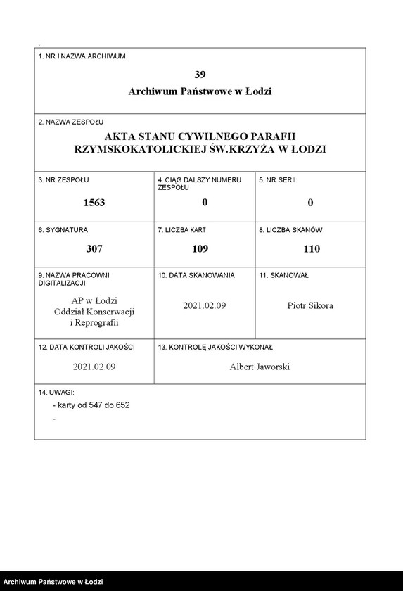 Obraz 1 z jednostki "Akta małżeństw od numeru 481 do numeru 671"