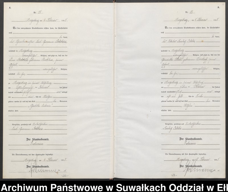 image.from.unit.number "Geburts-Neben-Register des Preussischen Standes-Amtes Angerburg Kreis Angerburg Band I"