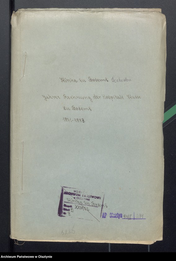 image.from.unit.number "Jahres Rechnung der Hospital - Casse zu Bosemb"