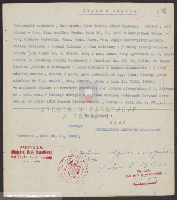 Obraz 14 z jednostki "Życiorysy powstańców wielkopolskich: K - tom Xlll /Kubiak Józef - Kujawa Ignacy/."