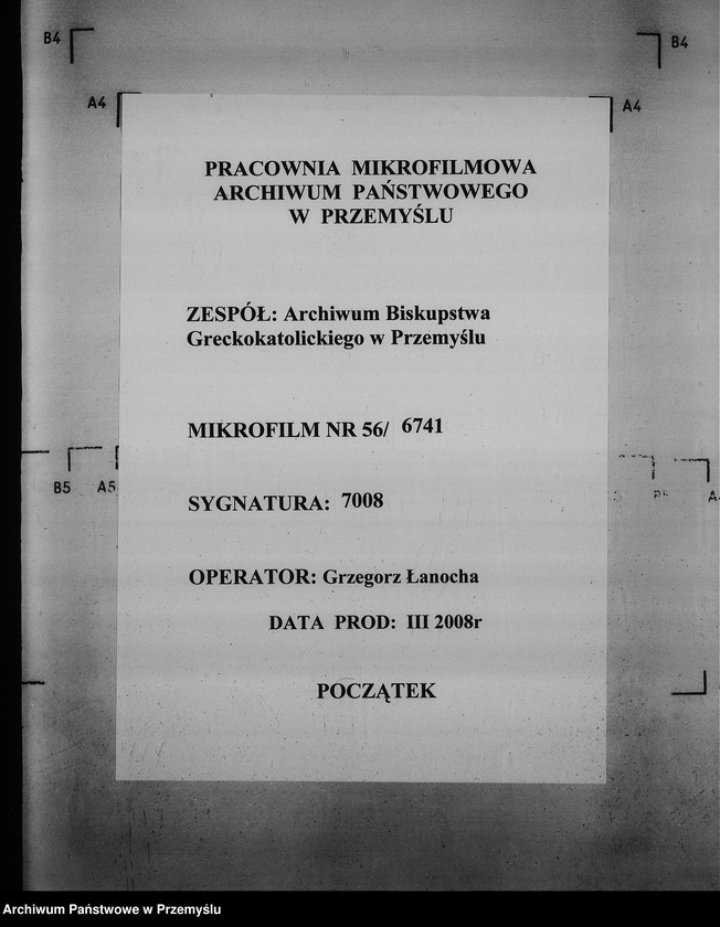 Obraz 1 z jednostki "[Kopie ksiąg metrykalnych parafii Bruchnal z filiami Berdychów, Podłuby (dekanat Jaworów)]"