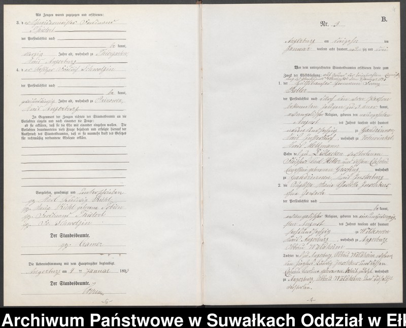Obraz 7 z jednostki "Heiraths-Neben-Register des Preussischen Standes-Amtes Angerburg Kreis Angerburg"