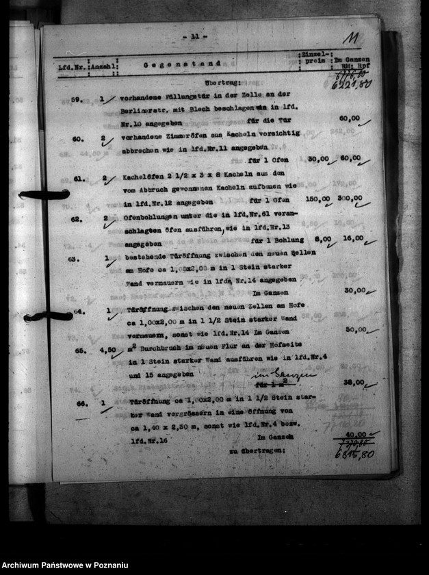 Obraz 15 z jednostki "Umbau. Polizeigefängnis Posen und Fort Radziwill"