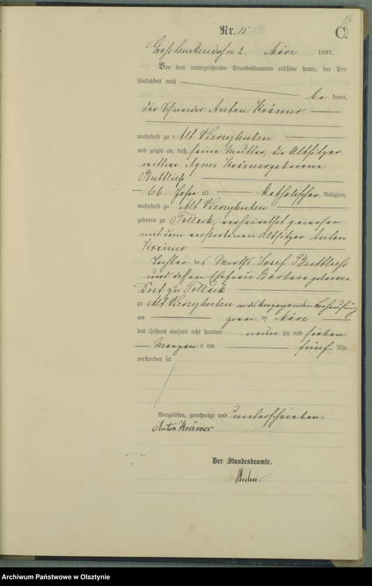 image.from.unit.number "Sterbe-Haupt-Register Nr 1 - 60 i 1 - 55"