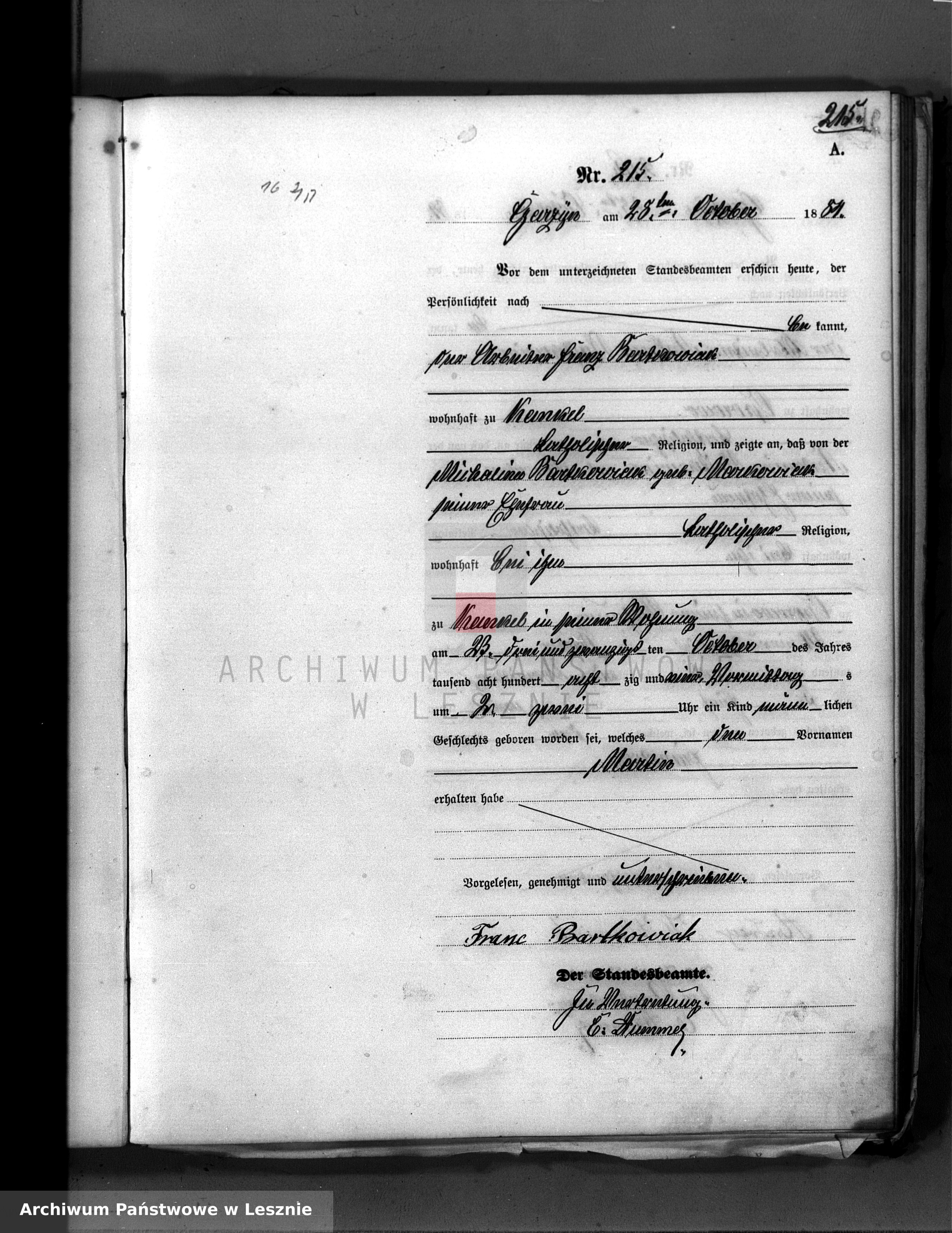 Skan z jednostki: [Księga urodzeń]