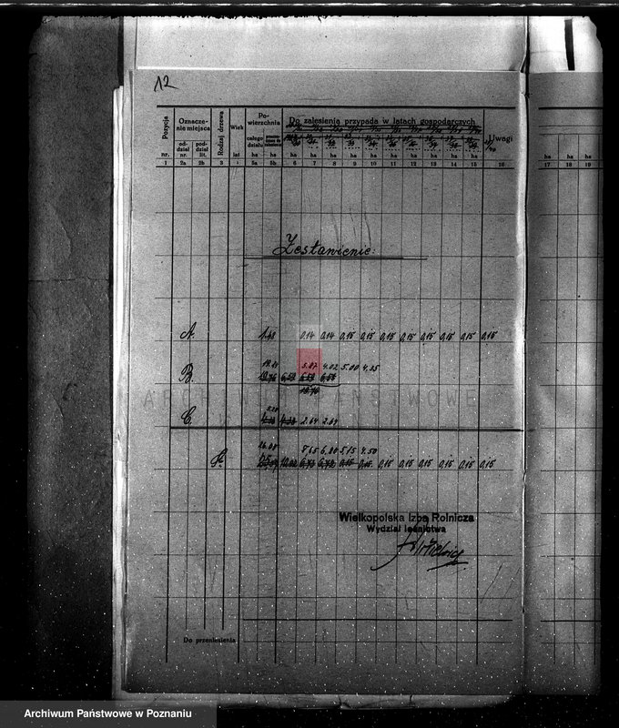 Obraz 16 z jednostki "Plan urządzenia gospodarstwa leśnego dla lasu majętności Lusówko powiat poznański 1930-1940"