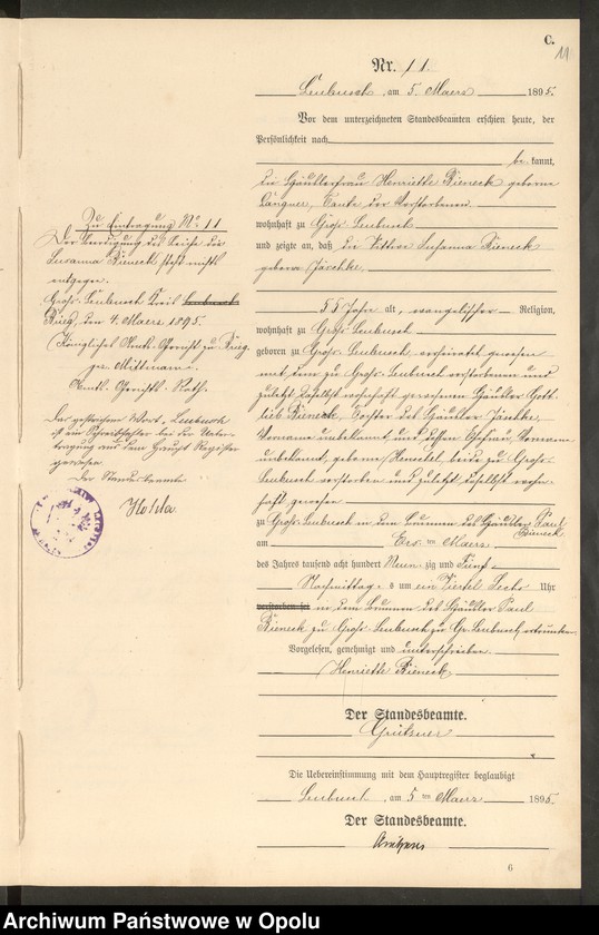 image.from.unit.number "Sterbe-Neben-Register Standes-Amt Leubusch 1895"