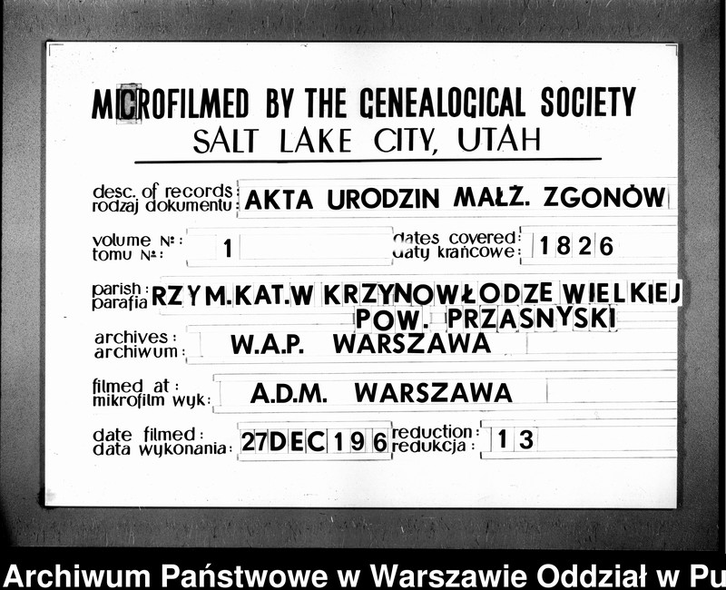 image.from.team "Akta stanu cywilnego Parafii Rzymskokatolickiej w Krzynowłodze Wielkiej"