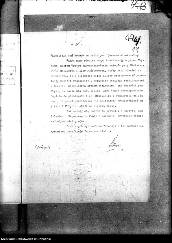 Obraz 18 z jednostki "Sprawy szczegółowo-administracyjne Aprowizacja rolnictwa uruchomienie na Kresach Wschodnich"