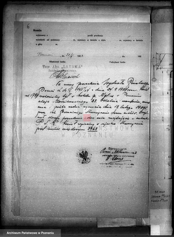 image.from.unit.number "Zakłady chemiczne Łakoma T. Akcyjna w Poznaniu nr woj. 25"