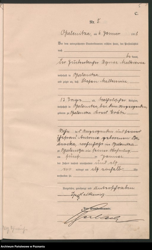 Obraz 8 z jednostki "Sterbe-Haupt-Register"