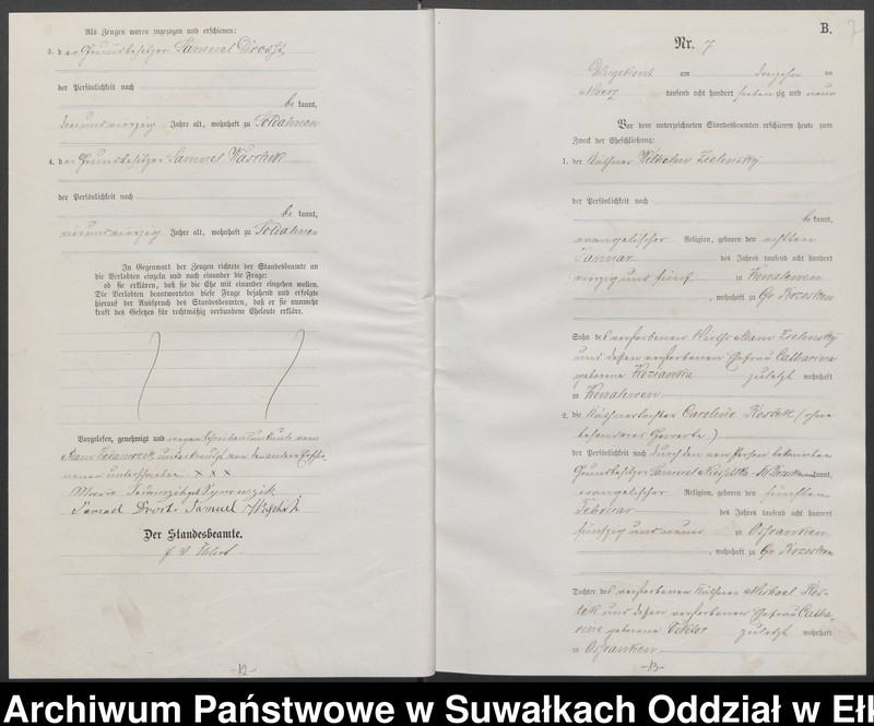 image.from.unit.number "[Heiraths-Haupt-Register des Königlichen Preussischen Standes-Amtes Kumilsko Kreis Johannisburg]"
