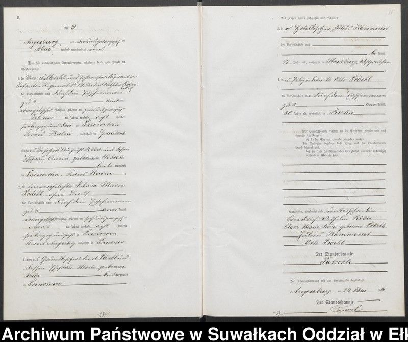 image.from.unit.number "Heiraths-Neben-Register des Preussischen Standes-Amtes Angerburg Kreis Angerburg"