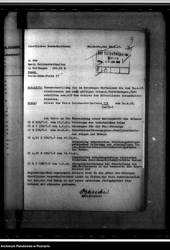 Obraz 13 z jednostki "Aufgaben der Gesundheitsämter. Aktenplan in Gesundheitsämtern. Arbeitsübersicht der Gesundheitsämter. Abfertigung von Juden und Polen."