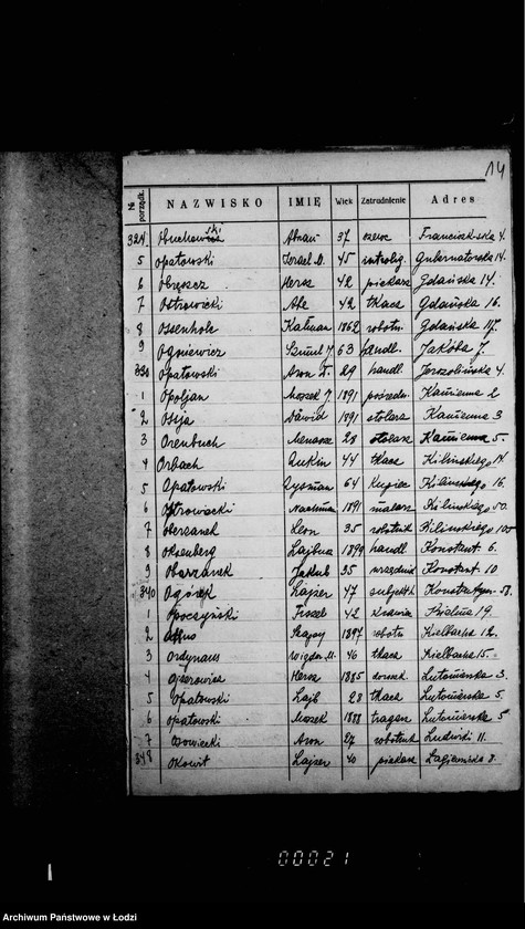 Obraz 19 z jednostki "Lista wyborców Gminy Wyznaniowej Żydowskiej w Łodzi 1924 r. lit. O"