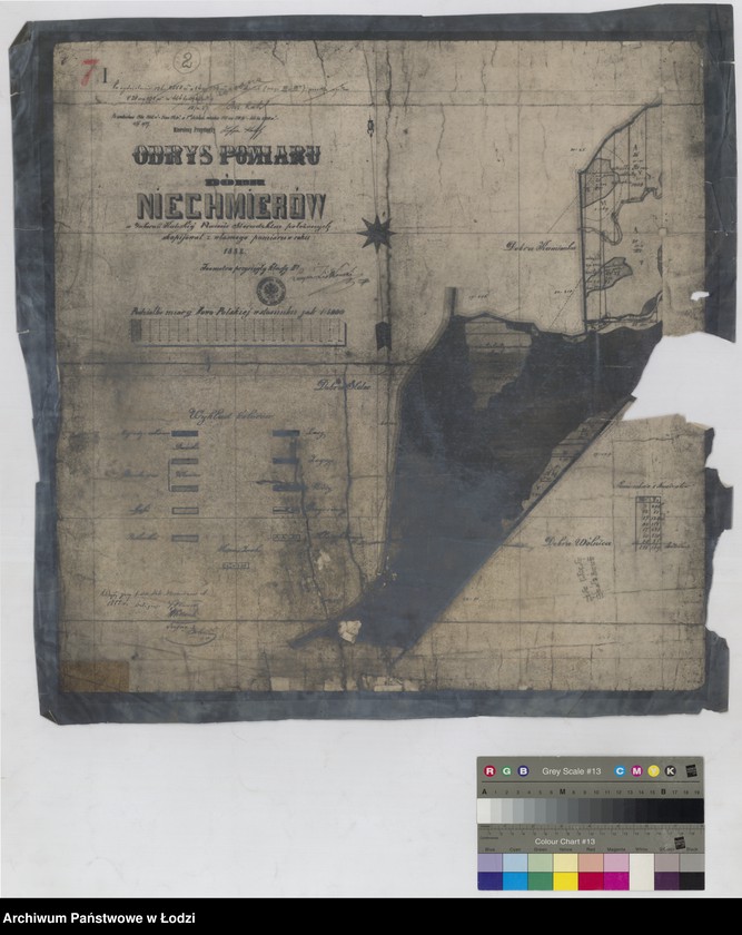 Obraz 1 z jednostki "Odrys pomiaru dóbr Niechmierów ... w powiecie sieradzkim położonych"