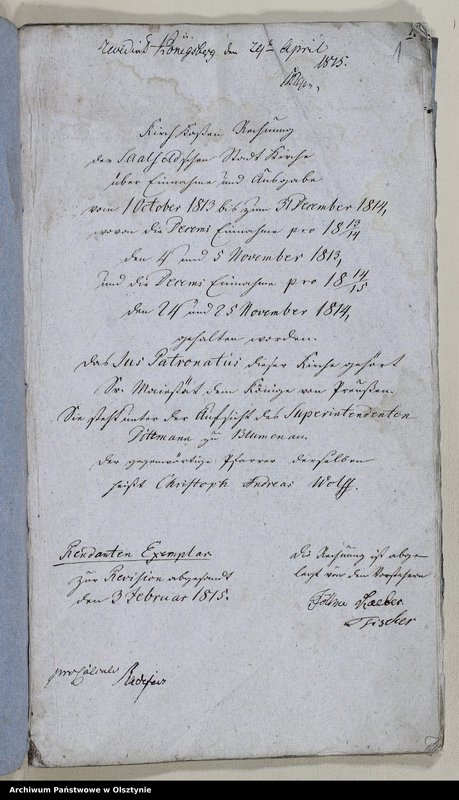 image.from.unit.number "Kirchenkassen Rechnung der Saalfeldschen Stadt Kirche über Einnahme und Ausgabe"