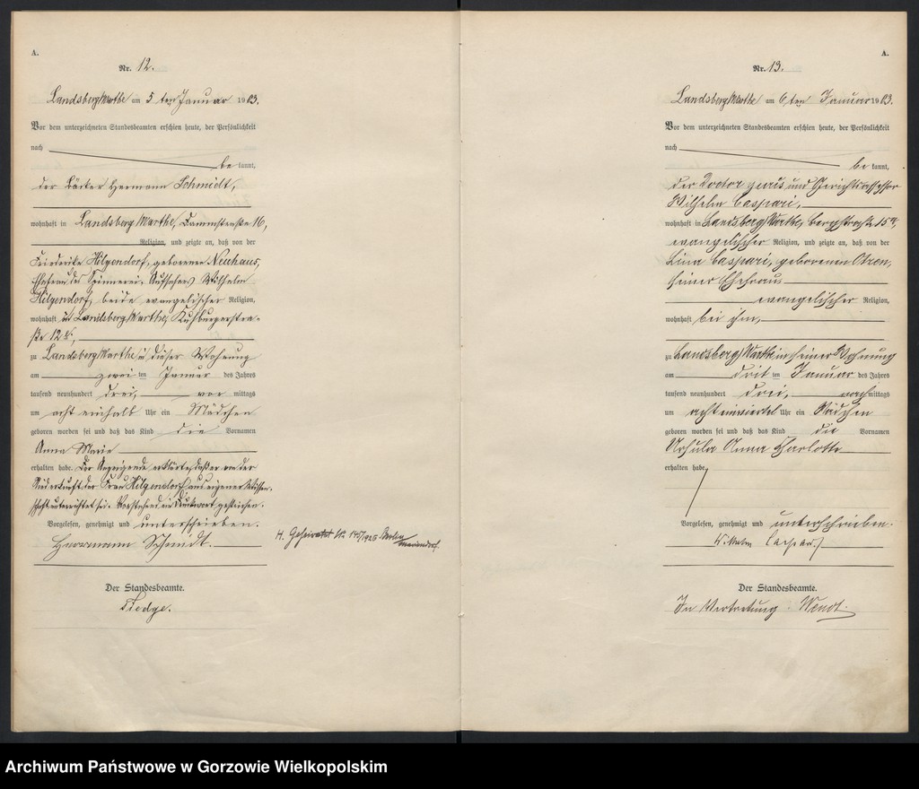 Obraz 9 z jednostki "Geburts Register"