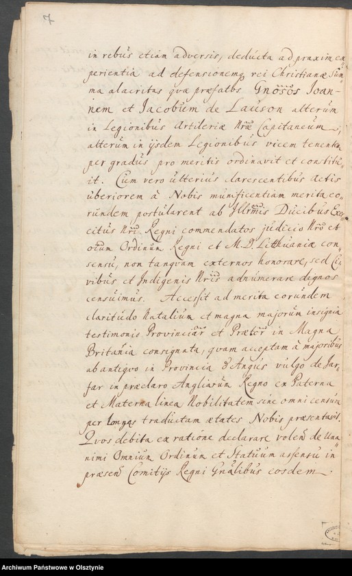 image.from.unit.number "V. [von] Lauson [Johannes Jacobus de Lauson - indygenat]"