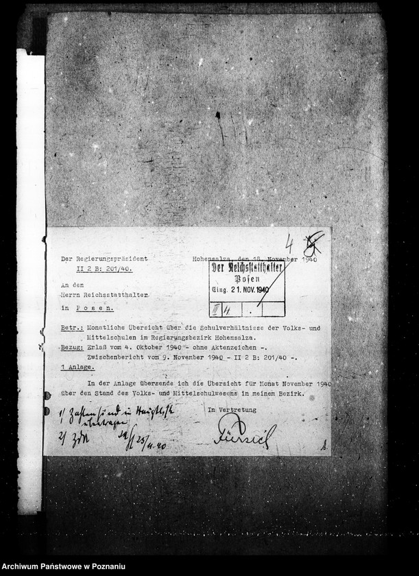 Obraz 8 z jednostki "Monatliche übersichten über die Schulverhältnisse- Regierungsbezirk Hohensalza (Inowrocław)"