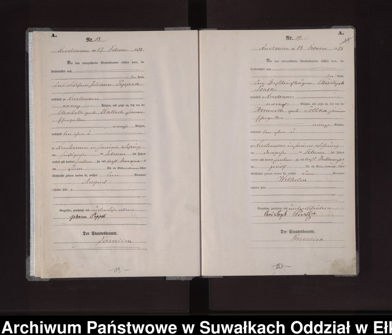 image.from.unit.number "Geburts-Haupt-Register des Königlich Preussischen Standes-Amtes der Stadt Nicolaiken Kreis Sensburg"