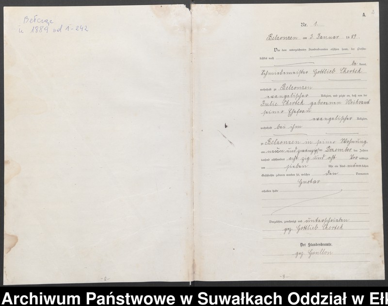 image.from.unit.number "[Geburts-Neben-Register des Königlichen Preussischen Standes-Amtes Belzonzen Kreis Johannisburg]"