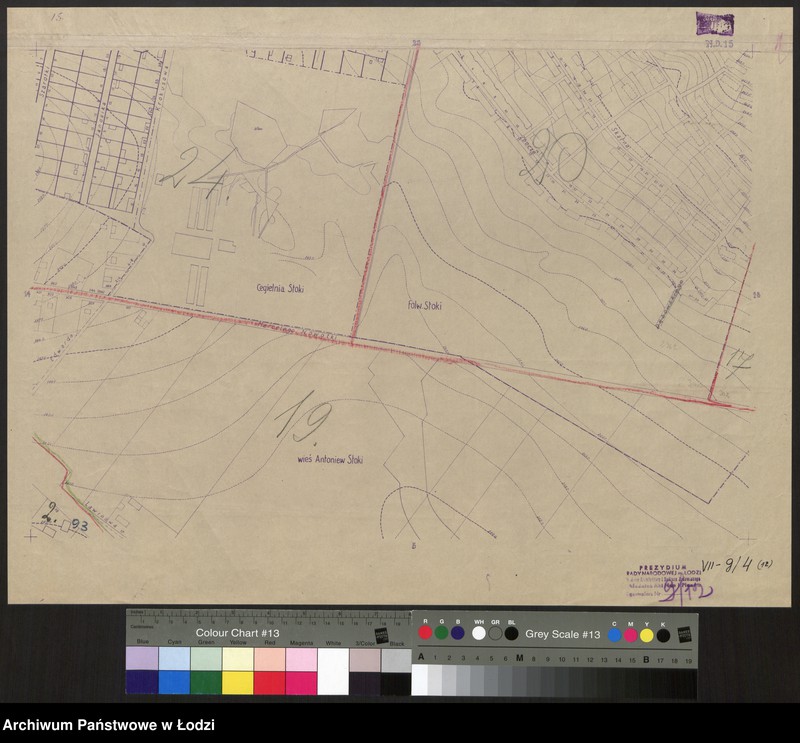 Obraz 1 z jednostki "Plan m. Łodzi 1:2000 z oznaczeniem podziału miasta na Obwody Komitetów Blokowych. Sekcja NO15"