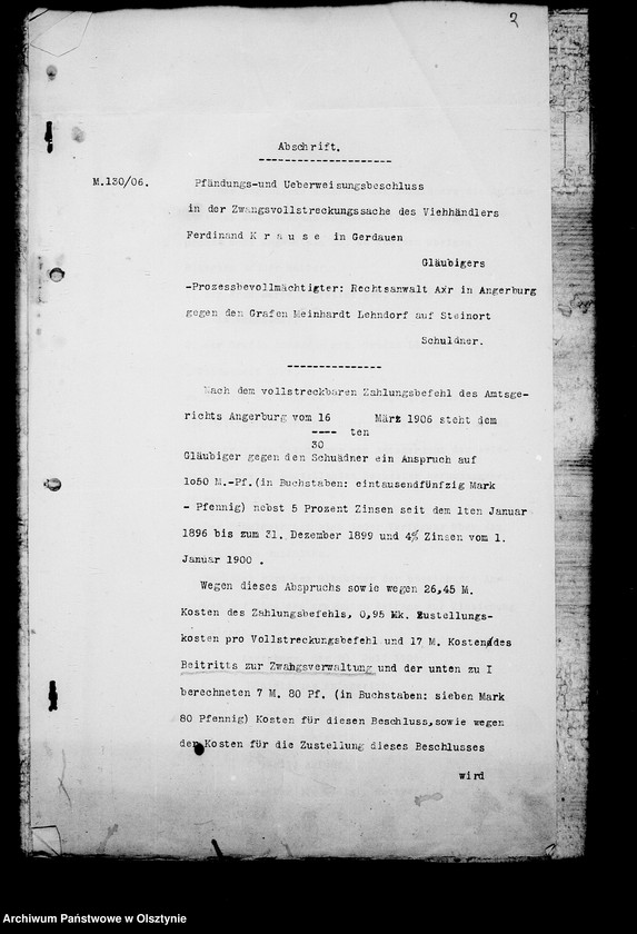 image.from.unit.number "/Korrespondenz des Justitzrats Dr. Loewenfeld- Berlin mit den Gläubigern des Gfen u. ihm selbst in sachen der Zwangsverwaltung von Steinort etc/"