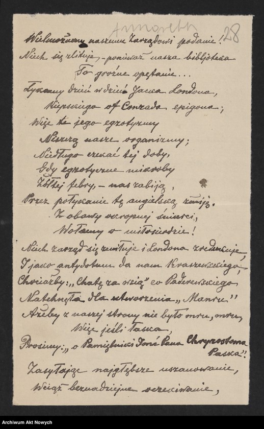 image.from.unit.number "Utwory literackie przesłane I. J. Paderewskiemu, cz. I.; M.in. opera w 4-ch aktach z poematu Malczewskiego ułożył St. Przybyszewski"