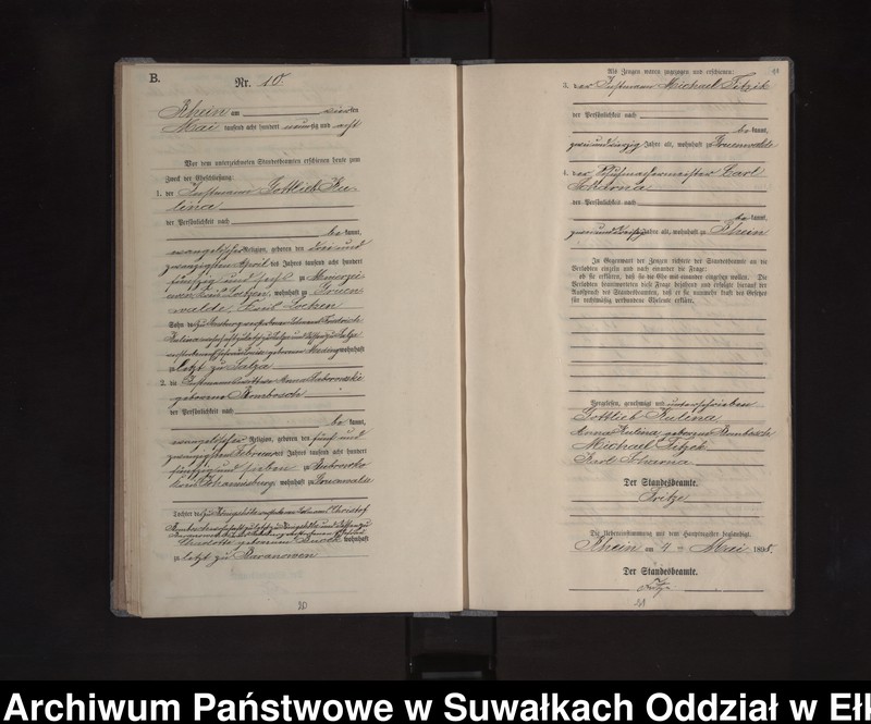 image.from.unit.number "Heiraths-Neben-Register des Königlichen Preussischen Standes-Amtes Orlen Kreis Loetzen"