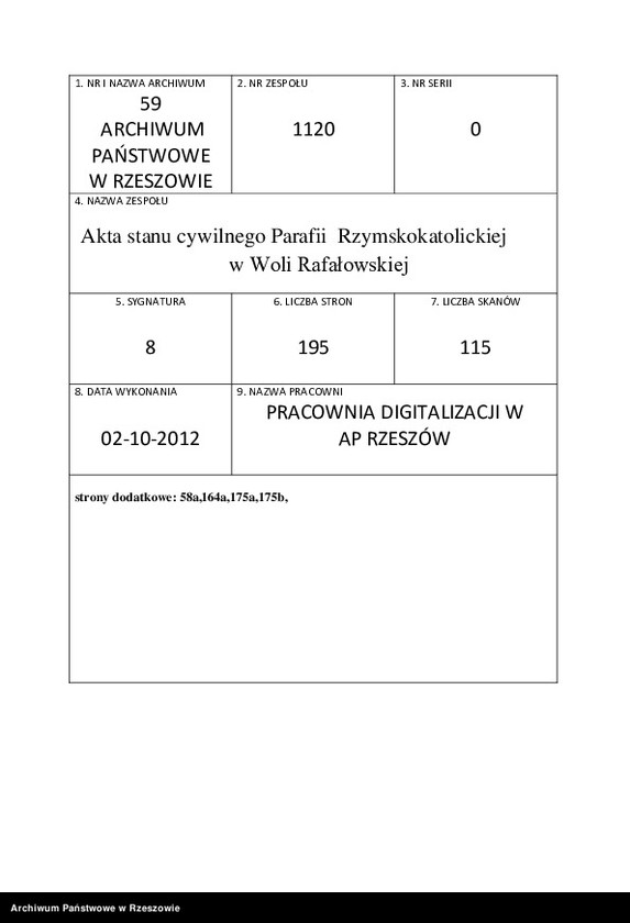 image.from.unit.number "Księga urodzeń - Wola Rafałowska"