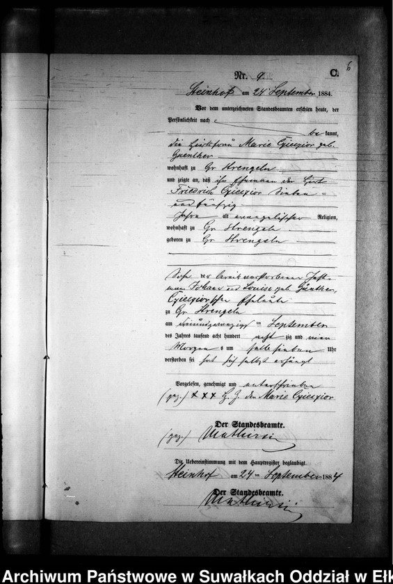 image.from.unit.number "Sterbe-Neben-Register des Preussischen Standes-Amtes Gr. Strengeln Kreis Angerburg"