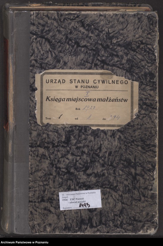 Obraz 2 z jednostki "Księga miejscowa małżeństw tom I [Rejestr główny małżeństw]"